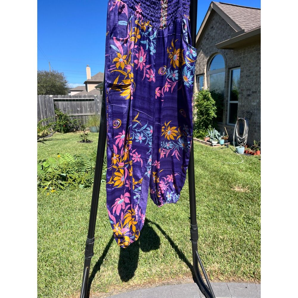 Earthbound Purple Floral Boho Harem Pants Size L